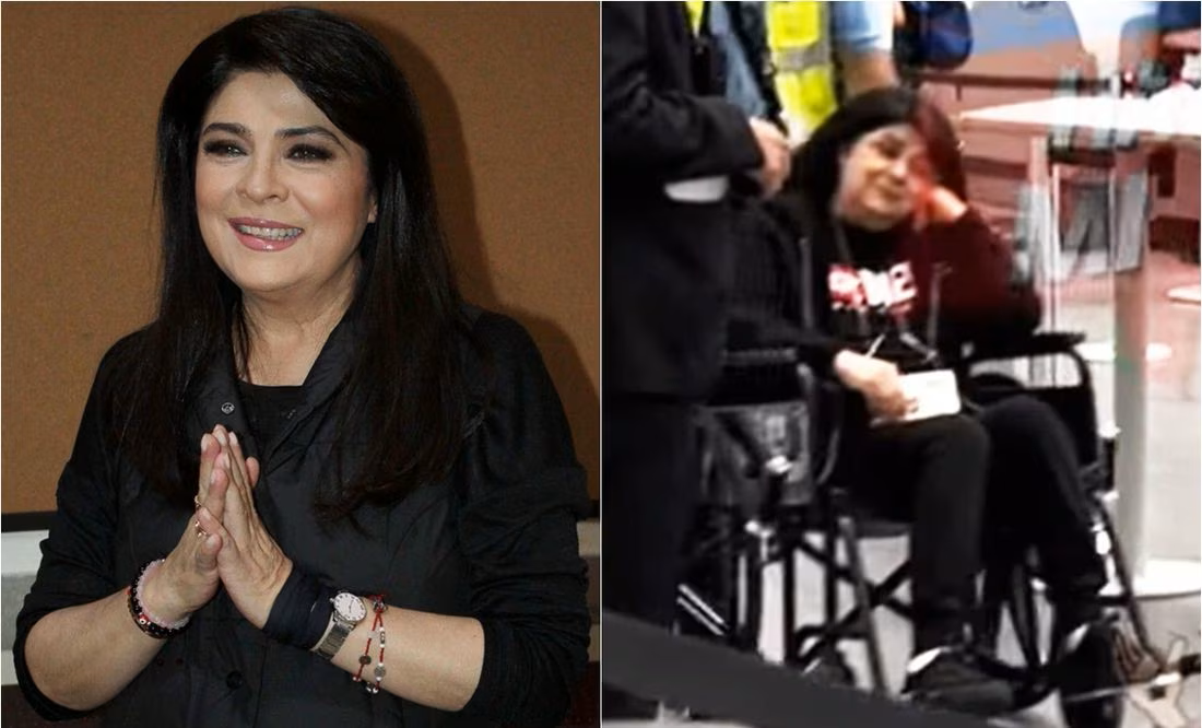 Preocupa salud de Victoria Ruffo tras aparecer en silla de ruedas